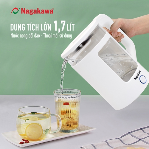 Ấm siêu tốc thủy tinh 1.7L Nagakawa NAG0318 4