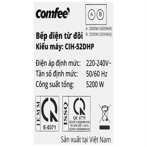 Bếp từ đôi lắp âm Comfee AI Knob CIH-52DHP 9
