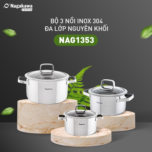 Bộ nồi inox Nagakawa Haru NAG1355 15