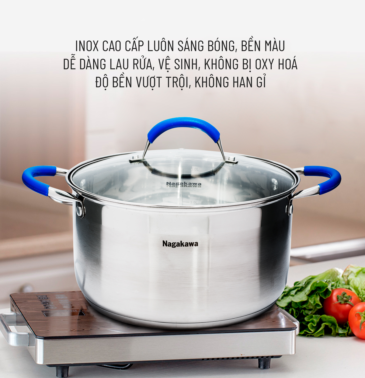 Bộ nồi inox Nagakawa NAG1302 7