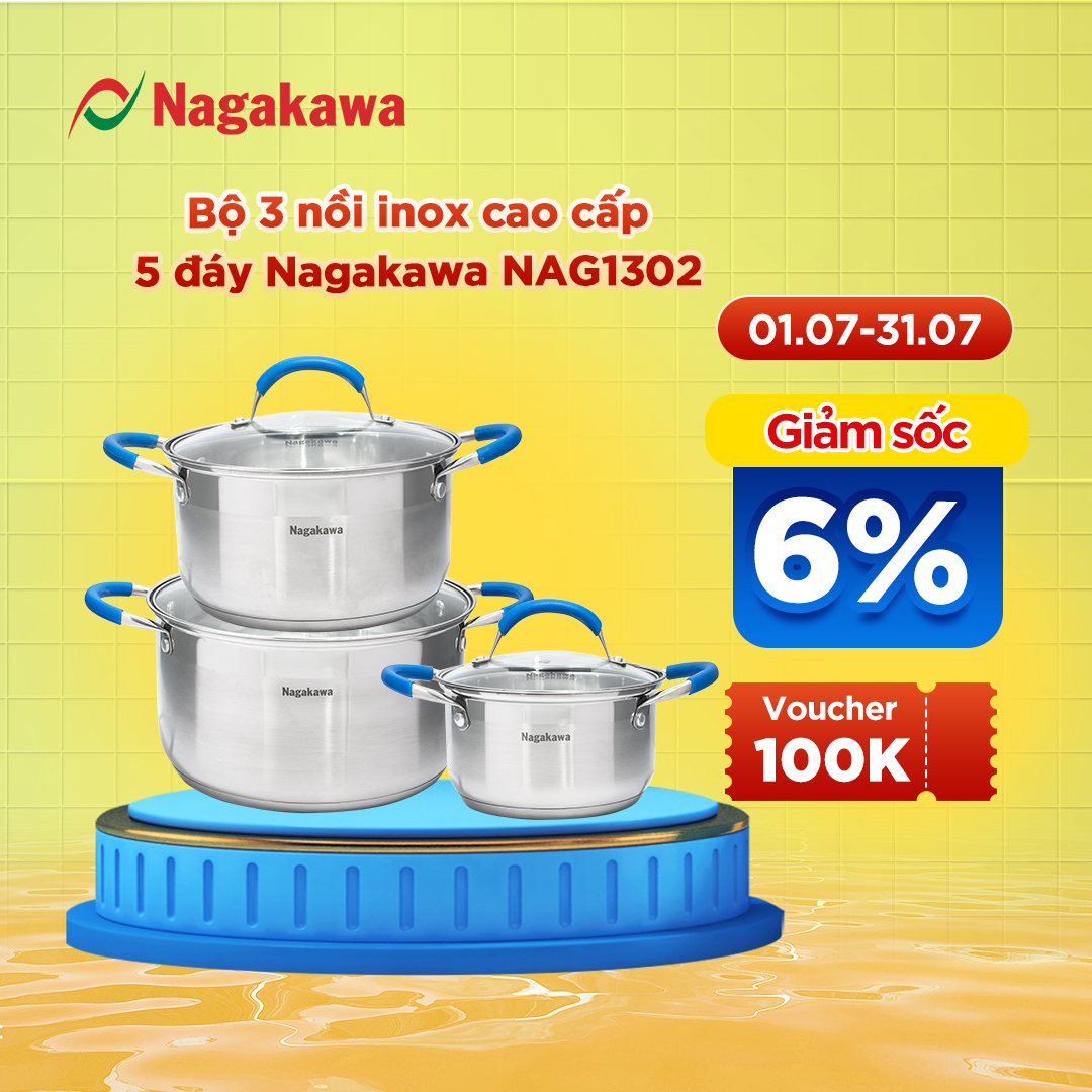 Bộ nồi inox Nagakawa NAG1302 3