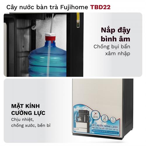 Cây nước nóng lạnh bình âm kết hợp bàn pha trà, cafe Fujihome TBD22 8