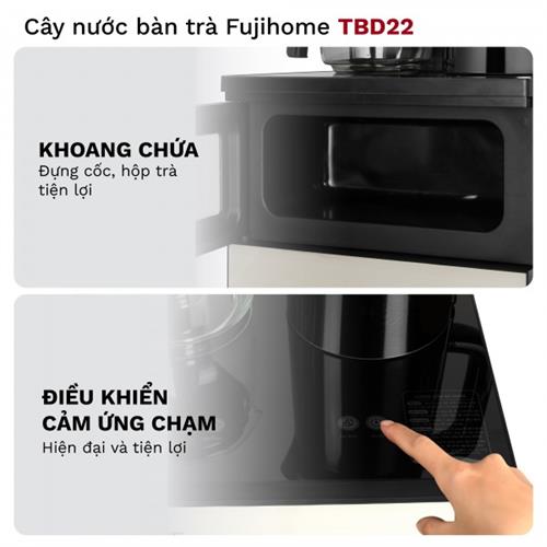 Cây nước nóng lạnh bình âm kết hợp bàn pha trà, cafe Fujihome TBD22 7