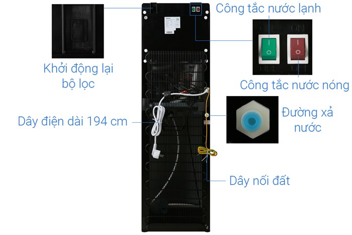 Cây nước nóng lạnh Toshiba RWF-W1830BV(K) 650W 8