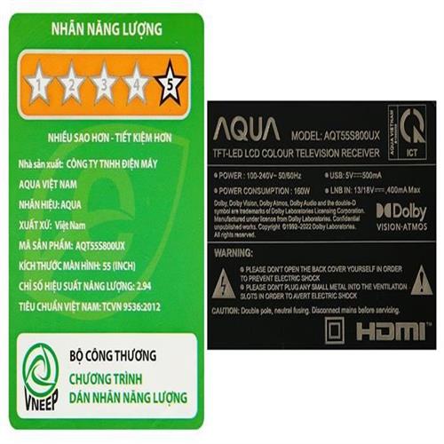 Google Tivi QLED Aqua 4K 55 inch AQT55S800UX 6