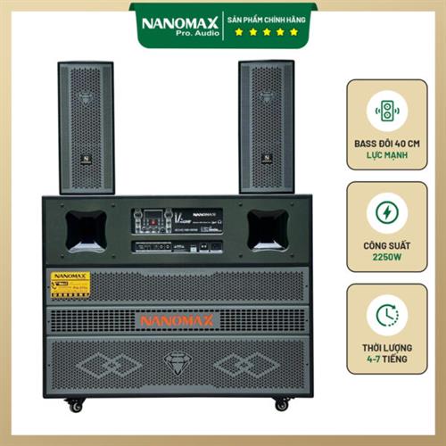 Loa Kéo Bình & Điện Nanomax Pro-215A Bass Đôi 40cm 2250w 1