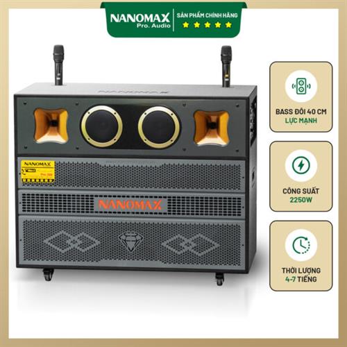 Loa Kéo Bình & Điện Nanomax Pro-300 Bass Đôi 40cm 2250w 1