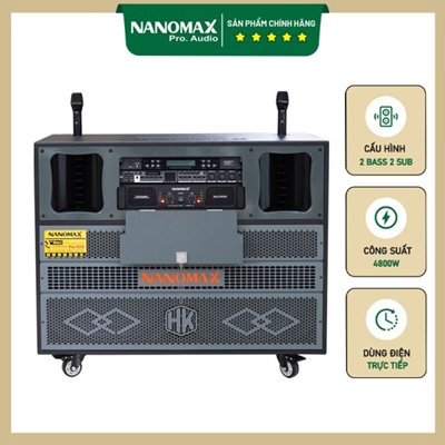 Loa Kéo Điện Nanomax Pro-7579 Bass Đôi 50cm 2600w