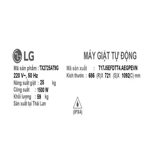 Máy giặt LG Inverter 25 kg TX2725AT9G 6