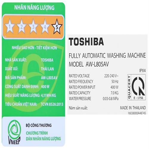 Máy giặt Toshiba 7 Kg AW-L805AV (SG) 5