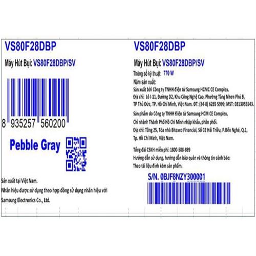 Máy hút bụi không dây Samsung VS80F28DBP/SV 11