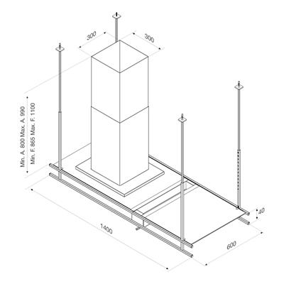 Máy hút khói khử mùi – treo độc lập INDUST K140B