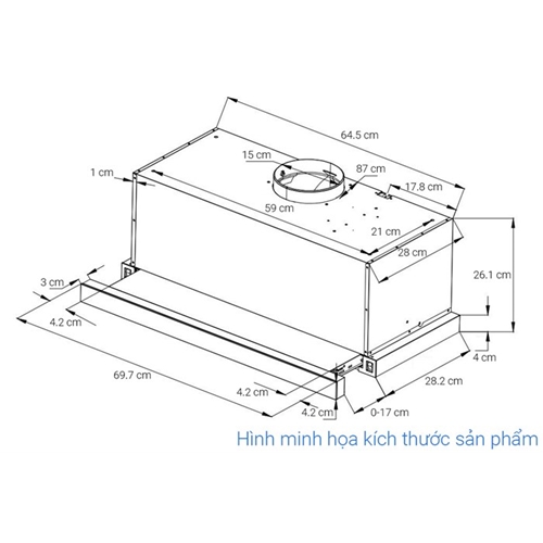 Máy hút mùi âm tủ Pramie ALP9-700 AIR 8