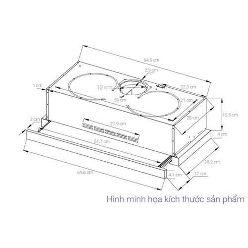 Máy hút mùi âm tủ Pramie ALP9-700 7