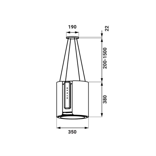 MÁY HÚT MÙI TREO DÂY ĐỘC LẬP KAFF KF-IS0935YL 1