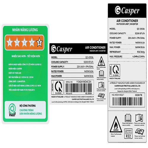 Máy lạnh Casper Inverter 1.5 HP QC-12IS36 5
