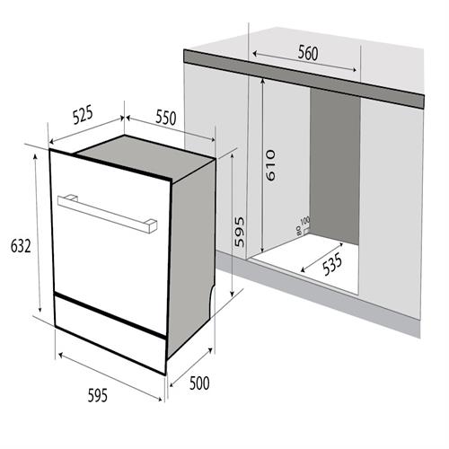 Máy rửa chén âm tủ KAFF KF-BISMS8 Plus 8