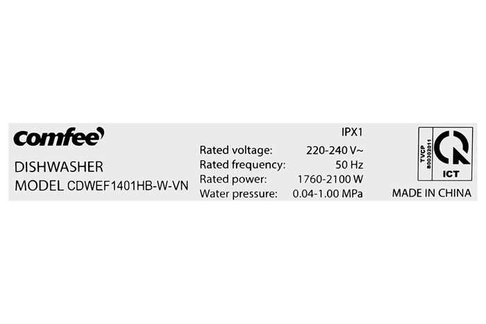 Máy rửa chén độc lập Comfee CDWEF1401HB-W-VN 19