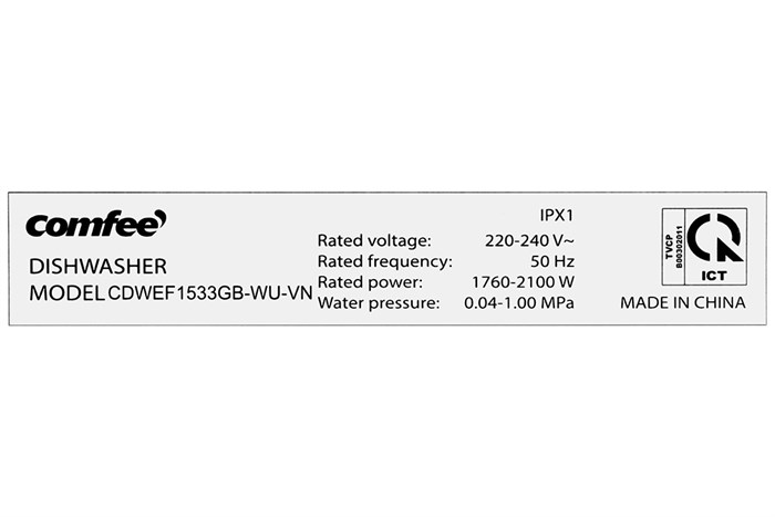 Máy rửa chén độc lập Comfee CDWEF1533GB-WU-VN 21