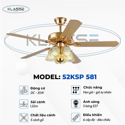 Quạt chùm đèn Klasse 52KSP 581