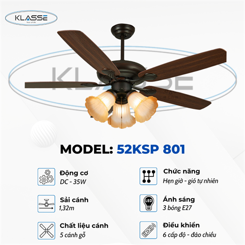 Quạt chùm đèn Klasse 52KSP 801 0