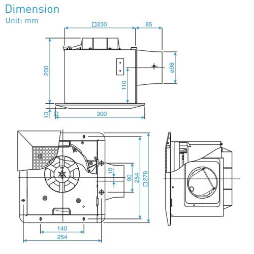 Quạt hút âm trần nối ống gió FV-24CD8 / FV-24CD9 Panasonic 2