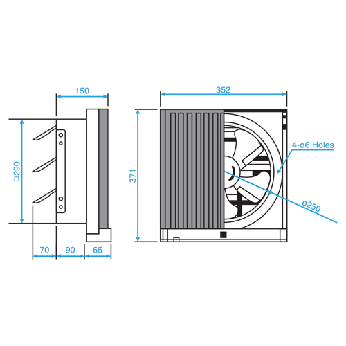 Quạt hút gắn tường Nhà Bếp FV-25AUF1 1