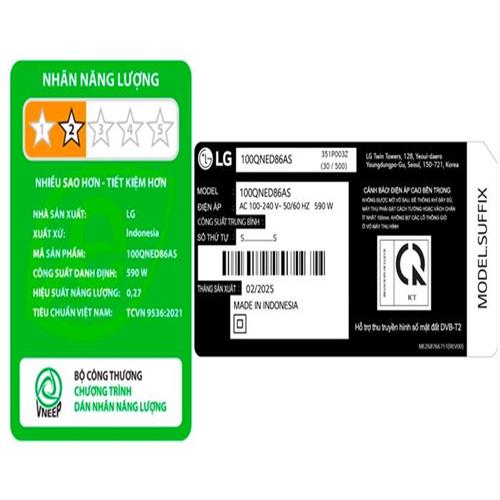 Smart Tivi QNED evo LG AI 4K 100 inch 100QNED86AS 8