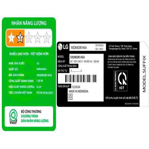 Smart Tivi QNED LG AI 4K 50 inch 50QNED81ASA 8