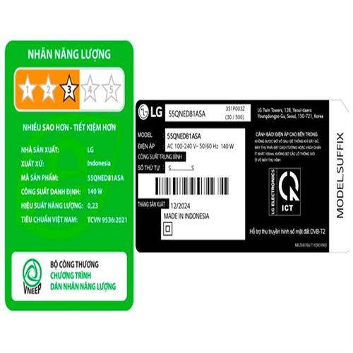 Smart Tivi QNED LG AI 4K 55 inch 55QNED81ASA 8