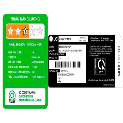 Smart Tivi QNED LG AI 4K 65 inch 65QNED81ASA 8