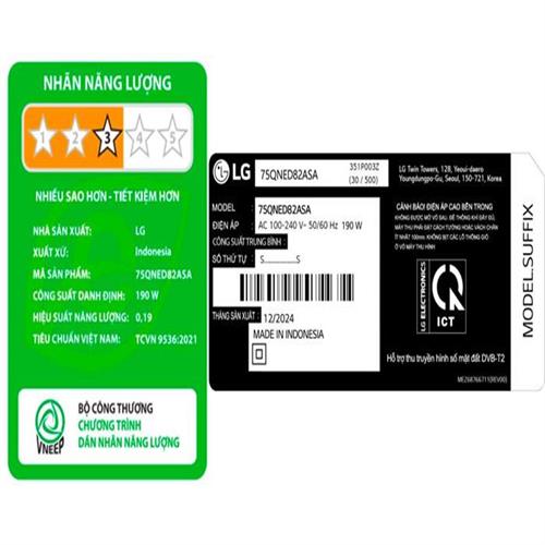 Smart Tivi QNED LG AI 4K 75 inch 75QNED82ASA 8