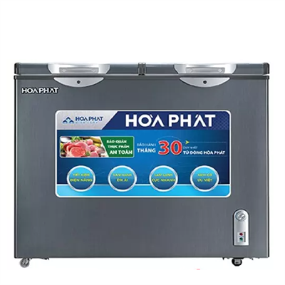 Tủ đông Hòa Phát HCF506S2Đ2SH, tủ mini 2 ngăn 205L dàn đồng