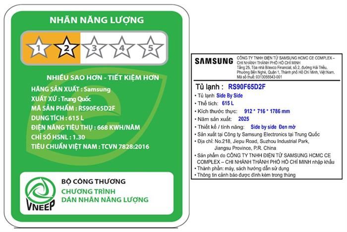 Tủ lạnh Samsung Inverter 615 lít Side By Side AI Home RS90F65D2FSV 10