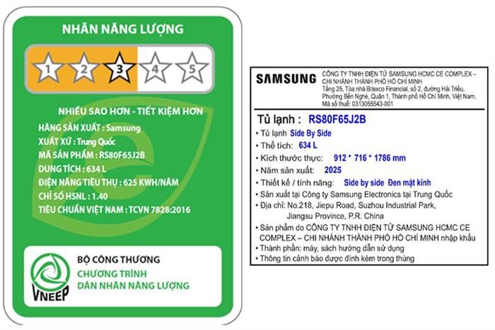 Tủ lạnh Samsung Inverter 634 lít Side By Side RS80F65J2BSV 8