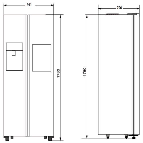 Tủ Lạnh Side By Side KAFF KF-BCD606WHIT 2